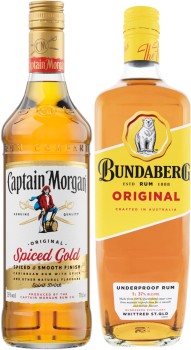 Captain-Morgan-Spiced-Gold-or-Bundaberg-Original-Rum-700mL on sale