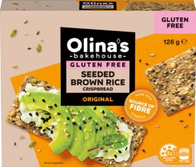 Olinas-Bakehouse-Gluten-Free-Seeded-Brown-Rice-Crispbread-Original-126g on sale