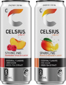 Celsius+Sparkling+Energy+Drink+330mL+Selected+Varieties