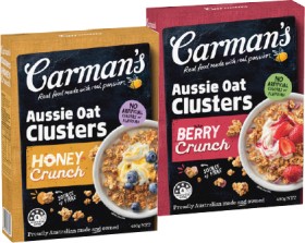 Carmans-Aussie-Oat-Clusters-450g-Selected-Varieties on sale