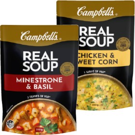 Campbells-Real-Soup-Pouch-330g-Selected-Varieties on sale
