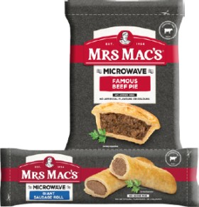 Mrs-Macs-Microwave-Beef-Pie-Giant-Sausage-Roll-175g-or-Pastie-165g-Selected-Varieties on sale