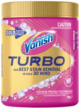 Vanish-NapiSan-Gold-Pro-Turbo-Stain-Remover-Powder-1kg-Selected-Varieties on sale