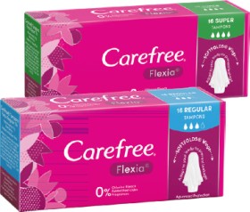 Carefree-Flexia-Regular-or-Super-Tampons-16-Pack on sale