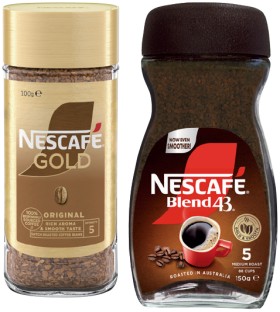 Nescaf-Blend-43-Instant-Coffee-140150g-or-Gold-90100g-Selected-Varieties on sale