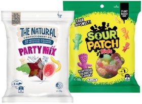 The-Natural-Confectionery-Co-130230g-Sour-Patch-Kids-Bag-190g-or-Pascall-Lollies-150300g-Selected-Varieties on sale