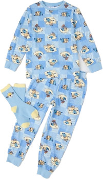 Minions-Cosy-Knit-Pyjama-with-Socks on sale