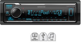 Kenwood+1Din+200W+Dual+Bluetooth+Media+Receiver