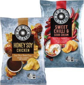 Red-Rock-Deli-Potato-Chips-150g-165g on sale