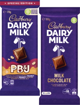 Cadbury-Dairy-Milk-Block-Chocolate-160g-190g on sale