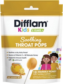 Difflam-Kids-3-Years-Soothing-Throat-Pops-Manuka-Honey-Natural-Flavour-10-Pops on sale
