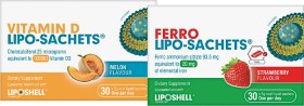 Lipo-Sachets-Vitamin-D-Melon-Flavour-or-Ferro-Strawberry-Flavour-30-x-5g-Oral-Liquid-Sachets on sale