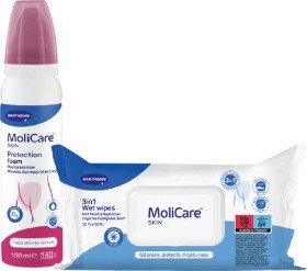 20%25+off+MoliCare+Skin+Protection+Foam+100mL+or+3in1+Wet+Wipes+50+Pieces