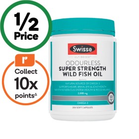 Swisse+Ultiboost+Odourless+Super+Strength+Wild+Fish+Oil+Capsules+Pk+200%7E