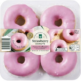 Woolworths+Strawberry%2C+Chocolate%2C+Caramel+or+Jam+Donut+Varieties+Pk+4