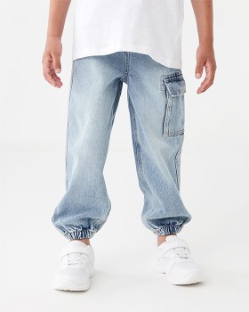 Denim+Cargo+Pants