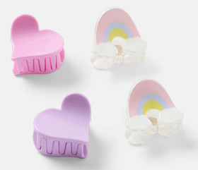 4-Pack-Mini-Unicorn-and-Heart-Claw-Hair-Clips on sale