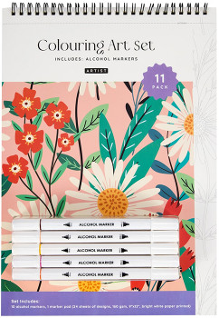 11-Pack-Colouring-Art-Set-Flowers on sale