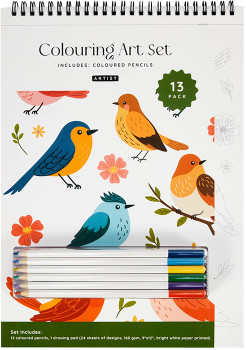 13-Pack-Colouring-Art-Set-Birds on sale