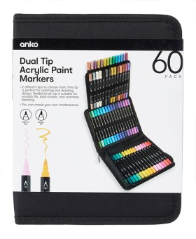 60+Pack+Dual+Tip+Acrylic+Paint+Markers