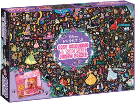 Disney-Princess-Cosy-Colouring-Book-1000-Piece-Jigsaw-Puzzle-Book on sale