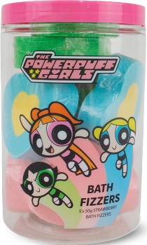 The+Powerpuff+Girls+9+Pack+Bath+Fizzer+-+Strawberry+Scented