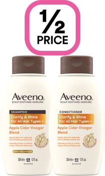 12-Price-on-Aveeno-Shampoo-Conditioner-Ranges on sale