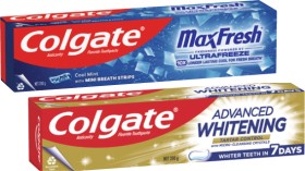 Colgate-Advanced-Whitening-Tartar-or-Max-Fresh-Toothpaste-200g on sale
