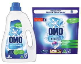 OMO+Laundry+Capsules+28+Pack%2C+Liquid+2+Litre+or+Powder+2kg+Selected+Varieties