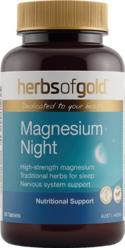 Herbs-of-Gold-Magnesium-Night-60-Tablets on sale