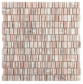 Decor8-Tiles-Mayan-310mm-x-305mm-honed-marble-mosaic-tile-in-Norwegian-Rose-Pack-of-5-Sheets-047sqm on sale