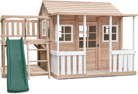 Lifespan-Kids-Finley-Cubby-House-with-18m-Slide-Green on sale