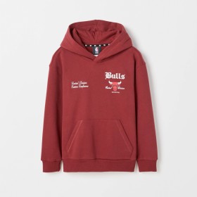 NBA+Australian+Cotton+Blend+Oversized+Popover+Hoodie+-+Red