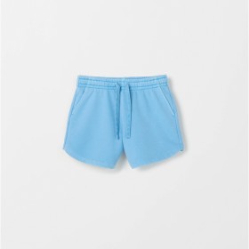 Australian+Cotton+Blend+Curved+Hem+Fleece+Shorts+-+Della+Robbia+Blue