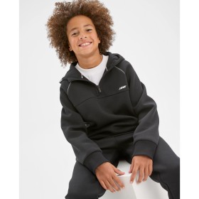 Active+Australian+Cotton+Blend+Popover+Hooded+Jumper+-+Black