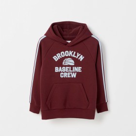 Raglan+Sleeve+Heavyweight+Popover+Hoodie+-+Burgundy