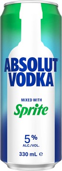 NEW-Absolut-Vodka-Mixed-With-Sprite-Can-330mL on sale