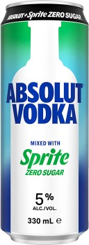 NEW+Absolut+Vodka+Mixed+With+Sprite+Zero+Sugar+Can+330mL