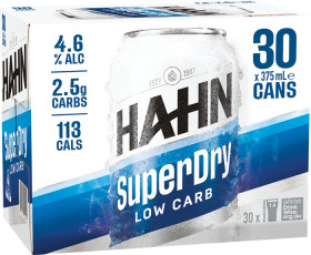 Hahn+SuperDry+Block+Cans+375mL+30+Pack