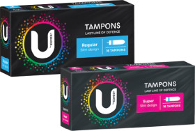 U+By+Kotex+Tampons+Regular+or+Super+16+Pack