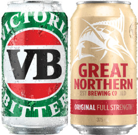 Victoria-Bitter-or-Great-Northern-Original-Block-Cans-375mL-30-Pack on sale