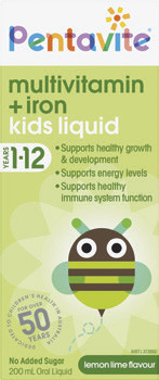 Pentavite+Multivitamin+%2B+Iron+Kids+Liquid+Lemon+Lime+200mL