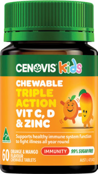 Cenovis+Kids+Chewable+Triple+Action+C%2C+D+%26amp%3B+Zinc+60+Tablets