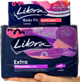 Libra+Body+Fit+Tampons+Super+16+Pack+or+Extra+Goodnights+Pads+With+Wings+10+Pack