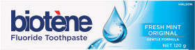 Biotene-Dry-Mouth-Relief-Fluoride-Toothpaste-Fresh-Mint-Original-120g on sale