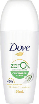 Dove-Zero-Aluminium-Roll-On-Deodorant-Womens-50mL on sale