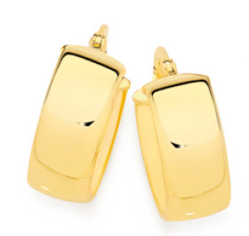 9ct-Gold-6x10mm-Half-Round-Hoop-Earrings on sale