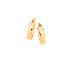 9ct-Gold-10mm-Rectangular-Tube-Hoop-Earrings on sale