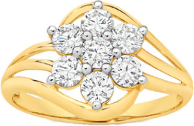 Alora+9ct+Gold+Lab+Grown+Diamond+Flower+Cluster+Ring