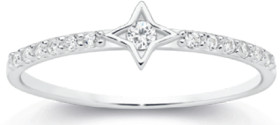 Sterling-Silver-Cubic-Zirconia-Blossom-Top-Friendship-Ring on sale
